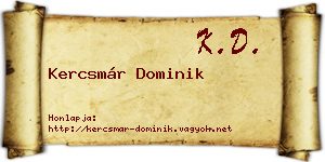 Kercsmár Dominik névjegykártya