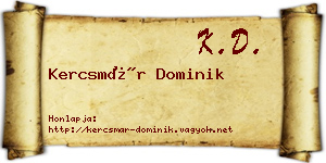 Kercsmár Dominik névjegykártya