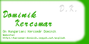 dominik kercsmar business card